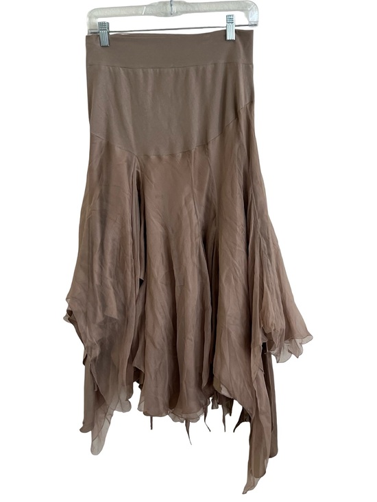 Linda Laudermilk Dresses & Skirts - Linda Loudermilk Tan 100% Silk Fairy Chiffon Skirt NWT Small
